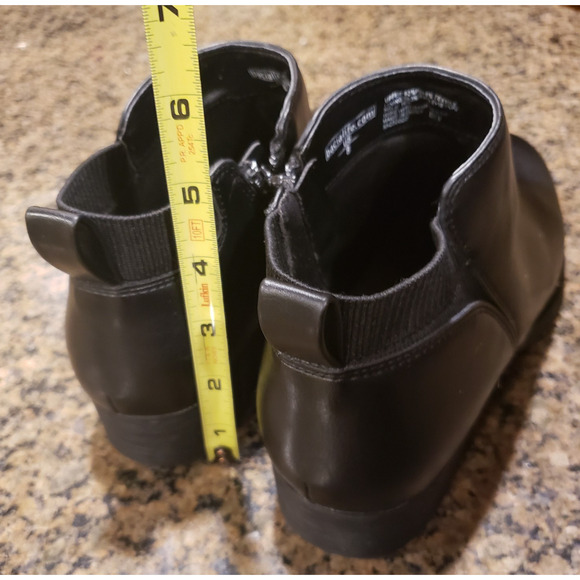 Bacia Black Ankle Boots – Size 8, Block Heel Zip Closure Minimalist Grunge Style - Picture 7 of 11